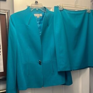 Tahari ASL Turquoise Suit Set